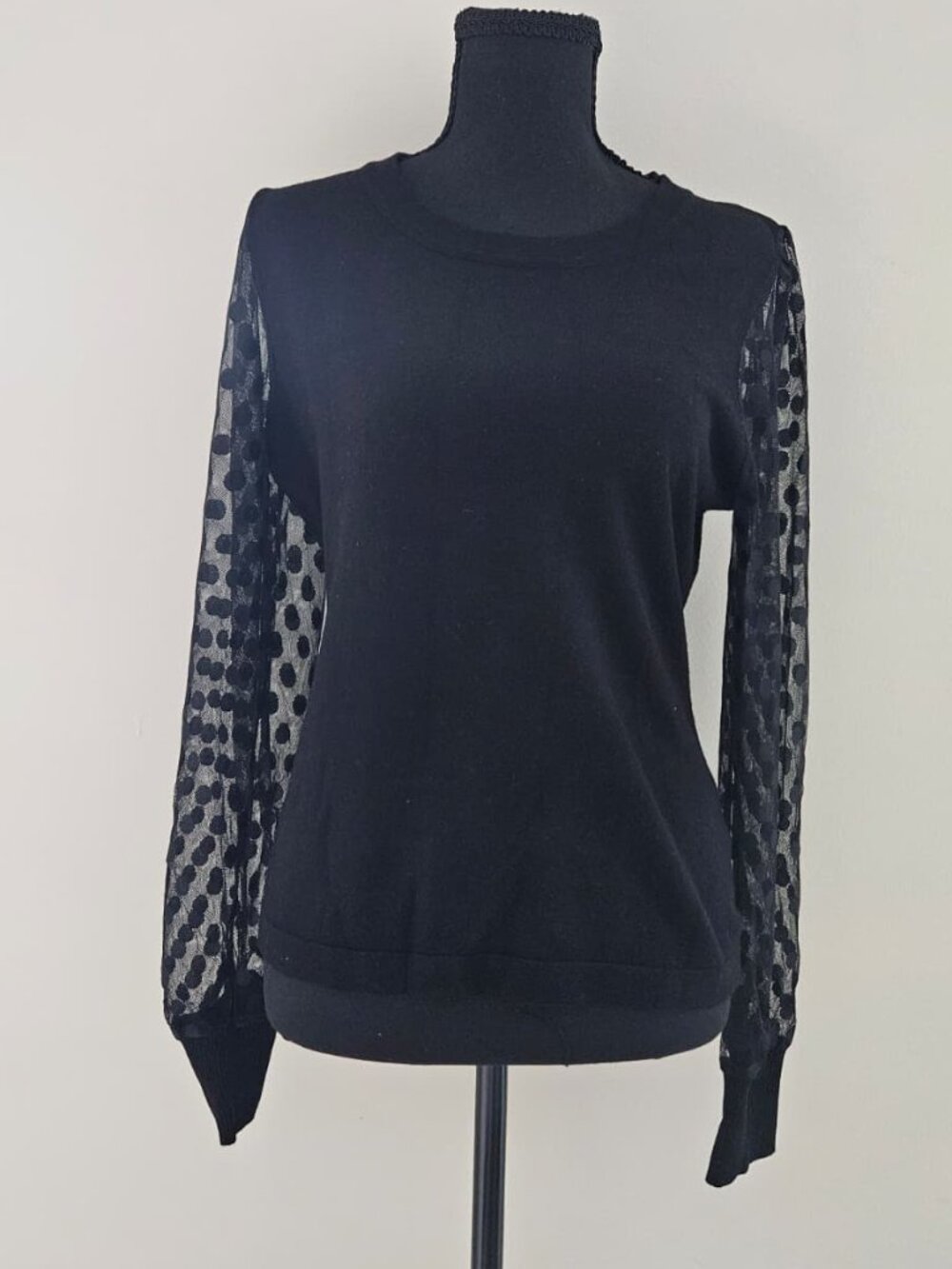 Black Sheer Sleeve Sweater